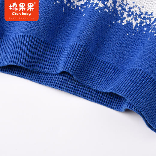 棉果果商场同款春季新品男童拼色三色圆领套头棉线衣时尚复古毛衣纯棉舒适M112160223004 商品图5