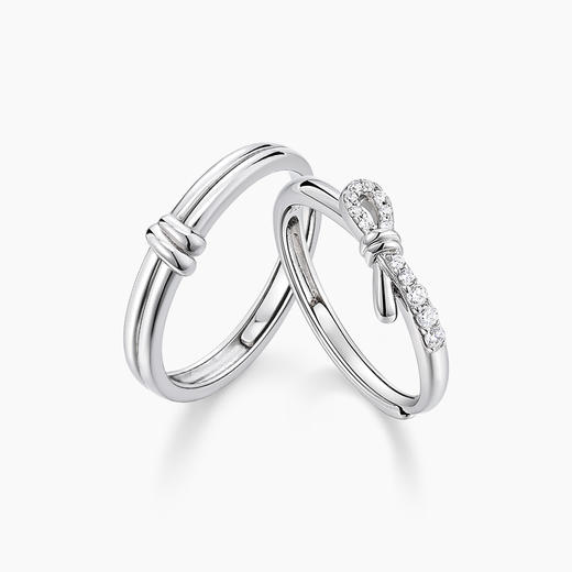 卡蒂罗缘系一生情侣对戒一对纯银款戒指男女小众设计2022年新款潮 商品图0