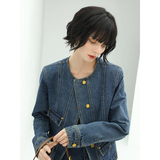 COCOBELLA【瑕疵】  质感铆钉金属扣牛仔外套DN628 商品图1