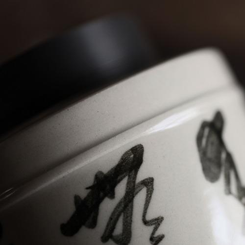 草木灰诗文锡口茶叶罐 商品图2