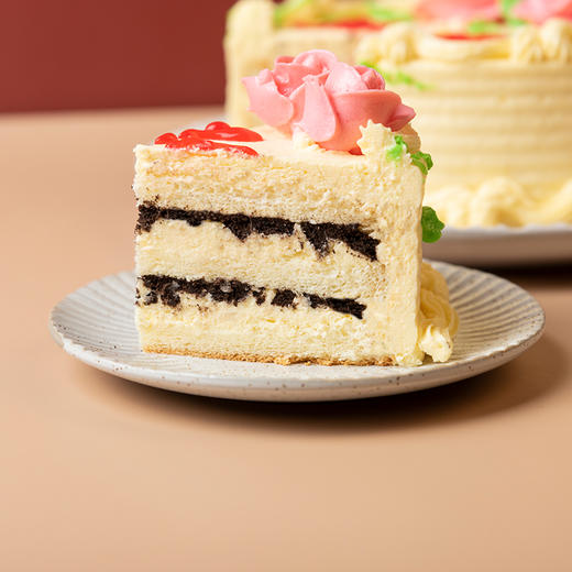 老式裱花白脱奶油蛋糕 商品图5