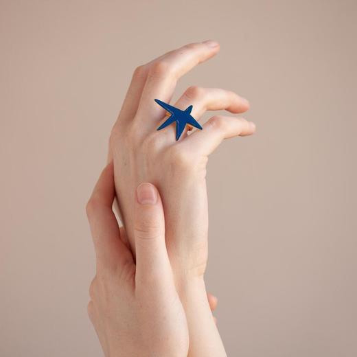 北京仓｜Joidart-MIRÓ-蓝色 珐琅 戒指［西班牙设计师］ 商品图0