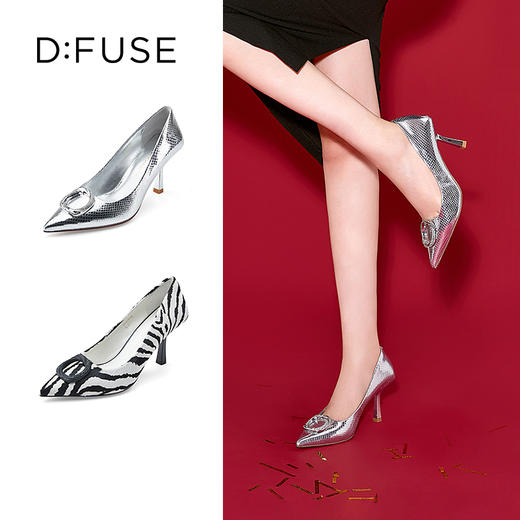 D:FUSE/迪芙斯尖头闪面高跟尖头高跟鞋DF31111100 商品图0
