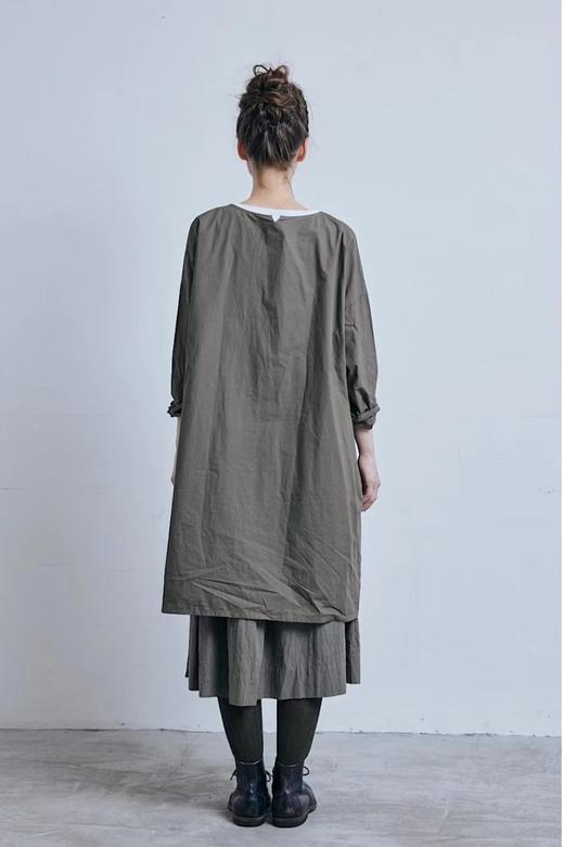 （6折）g军绿色口袋圆领衬衣 商品图12