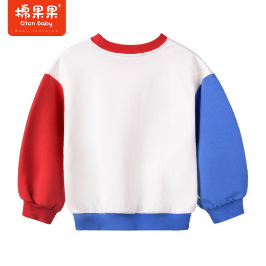 棉果果商场同款春季新品拼色不规则男童撞色圆领套头卫衣上衣小毛圈纯棉百搭M112180223007 商品图6