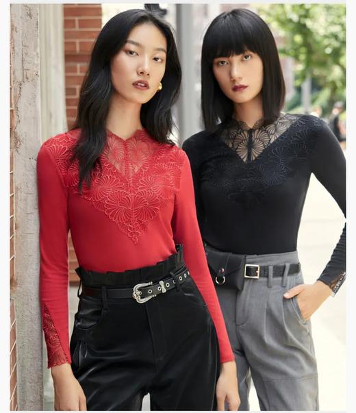 5F EmbryForm安莉芳小高领蕾丝打底含羊毛美体暖衣 商品图8