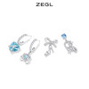ZEGL设计师冰凝城堡系列蝴蝶结爱心耳环女设计感耳钉银针秋冬耳饰 商品缩略图2