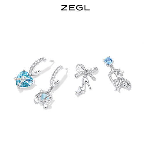 ZEGL设计师冰凝城堡系列蝴蝶结爱心耳环女设计感耳钉银针秋冬耳饰 商品图2