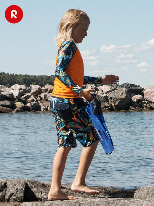 reima大童男女儿童沙滩裤夏季新款防紫外线短裤休闲防晒泳裤 商品图0