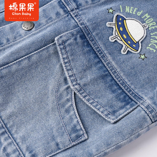 棉果果商场同款春季新品男童复古时尚经典做旧休闲时尚风百搭牛仔马夹M112171423017 商品图3