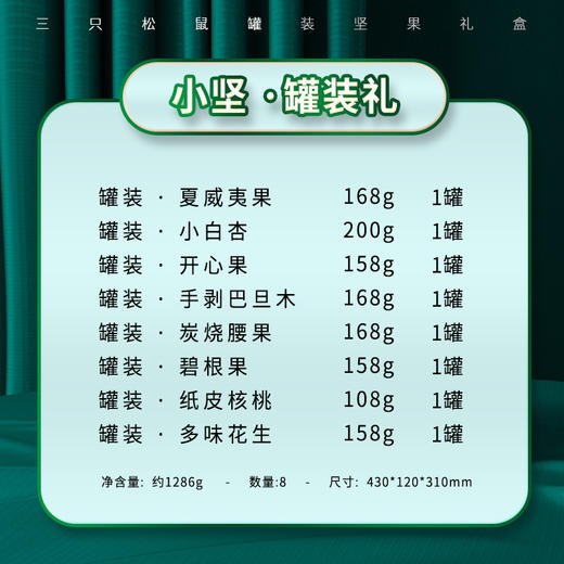【新品】三只松鼠坚果礼盒小坚罐装礼    1286g 商品图7
