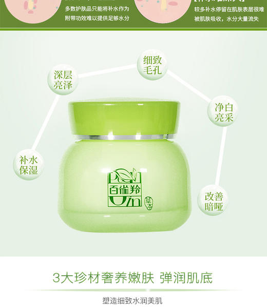 【超市】百雀羚草本8杯水倍润精华霜 商品图1