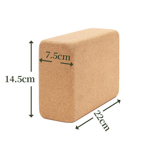高密度软木瑜伽砖初学者压腿舞蹈砖软木瑜伽块22.5*15*7.5cm 商品图3