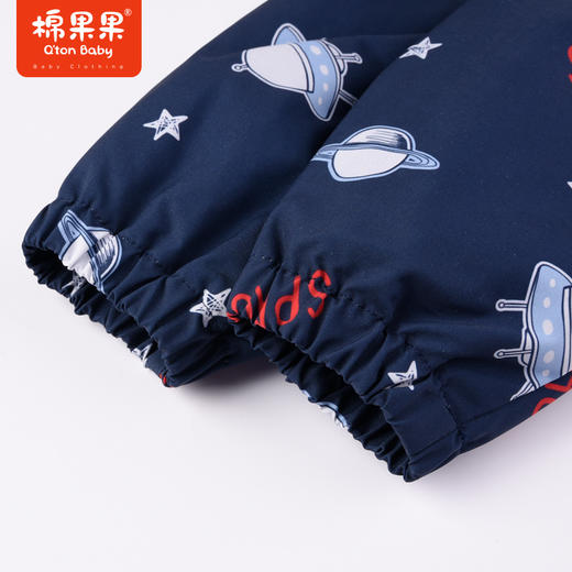 棉果果商场同款春季新品满印太空印花连帽风衣外套内带全棉里子舒适柔软亲肤帽子不可拆M112100323001 商品图5