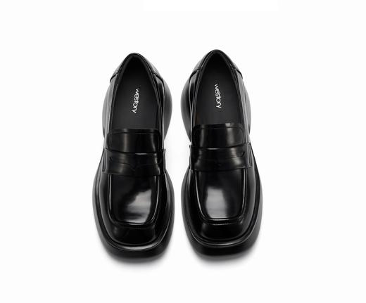 westory23年新款英伦风中性纯色厚底真皮小皮鞋显瘦55661 商品图2