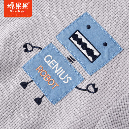 棉果果商场同款春季新品男童小机器人耐脏圆领套头卫衣M112180223024 商品图2