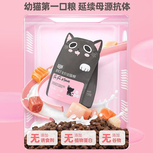WoWo喔喔猫粮粉耳朵猫奶糕幼猫专用高蛋白胃肠呵护无谷猫粮750g 商品图4