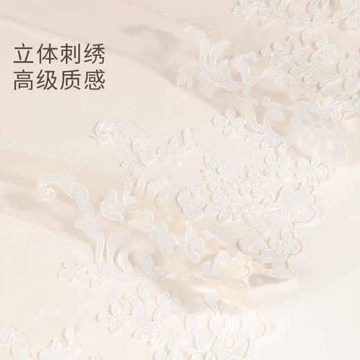 【会员专享】奶糖派大杯文胸欧若拉系列真丝法式奢华刺绣夹棉3/4杯文胸蕾丝胸衣内裤女 商品图3