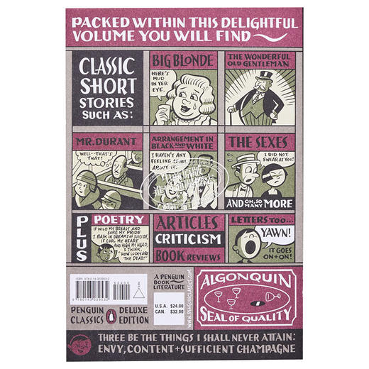【中商原版】多萝西帕克作品 The portable Dorothy Parker 英文原版 Dorothy Parker Penguin Classics Deluxe 商品图1