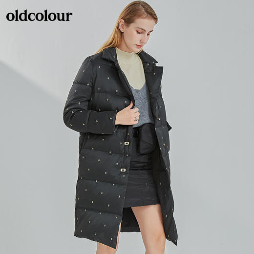 oldcolour2021冬季新款时尚气质休闲百搭中长款羽绒服女N42093287 商品图4