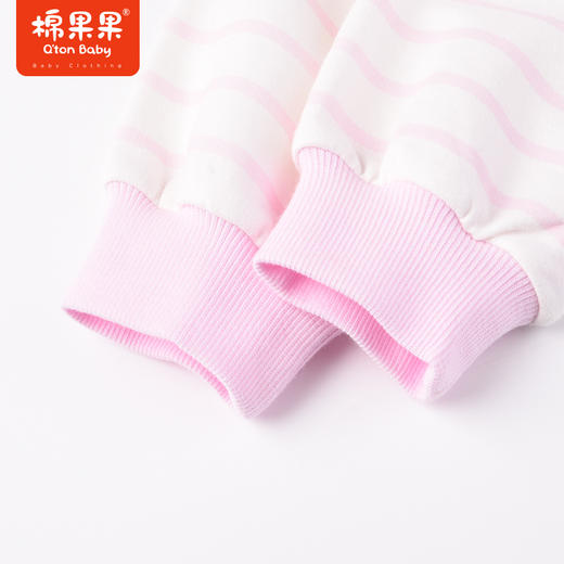 棉果果商场同款春季新品女童条纹粉嫩清新纯棉柔软亲肤显白圆领套头卫衣M122180223066 商品图4