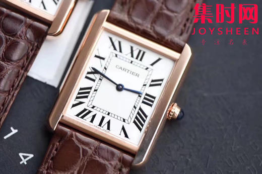 卡地亚TANK坦克系列 玫金壳 女士腕表 复古扣 采用美洲鳄鱼皮表带 搭载瑞士朗达石英机芯 商品图2