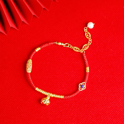 宫里的世界&鳳儀珠宝  如意兔YOU新年红绳手链 商品图4