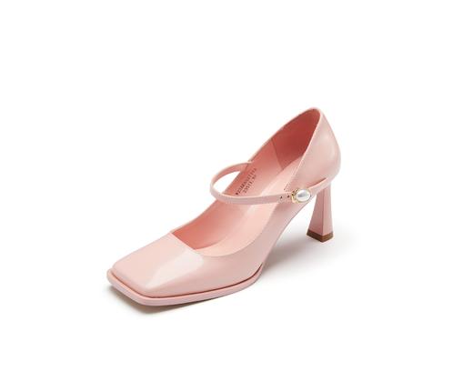 westory春夏方头粗链条气质中跟鞋浅口单鞋女55271 商品图2