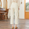 famecoco范可儿腰头设计感刺绣裤子女春季纯棉直筒休闲裤FAB1GA001 商品缩略图2