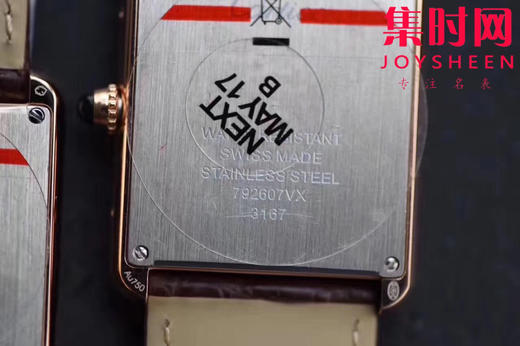 卡地亚TANK坦克系列 玫金壳 女士腕表 复古扣 采用美洲鳄鱼皮表带 搭载瑞士朗达石英机芯 商品图6