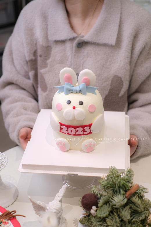 2023跨年限定｜立体蝴蝶结小兔子（4寸立体小兔子，默认：草莓芒果夹心） 商品图0