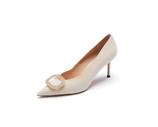 westory23年新款真皮新娘伴娘宴会婚礼气质浅口单鞋女55331 商品图4