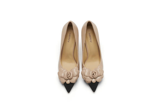 westory23年新款婚鞋中跟细跟浅口单鞋女55211 商品图2