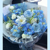 蓝色月光--蓝色系吸色郁金香玫瑰混搭花束 商品缩略图0