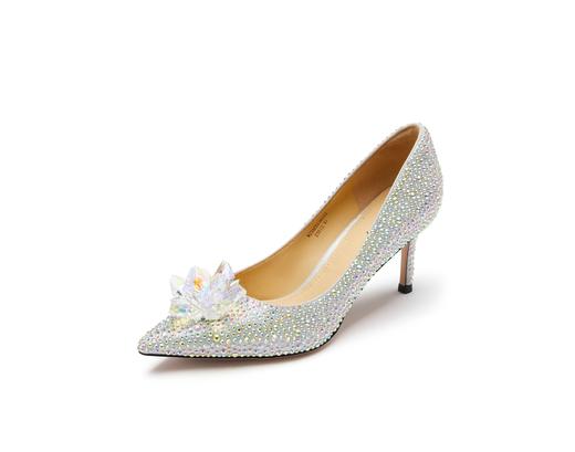 westory23年新款闪耀格利特银色尖头细高跟婚宴水钻新娘鞋55361 商品图0