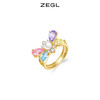 ZEGL设计师彩色蝴蝶结戒指女小众设计高级感人造珍珠指环食指戒子 商品缩略图2