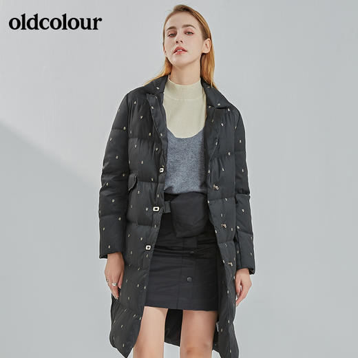 oldcolour2021冬季新款时尚气质休闲百搭中长款羽绒服女N42093287 商品图1