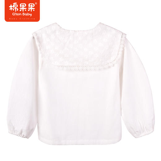 棉果果商场同款春季新品女童全棉柔软亲肤大翻领长袖衬衣公主娃娃大领甜美可爱M122150223054 商品图5