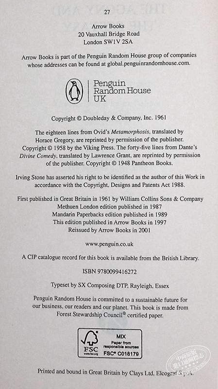 痛苦与狂喜: 向石而生（豆瓣年度读书榜单） 英文原版 The Agony and the Ecstasy:A Biographical Novel of Michelangelo 商品图4