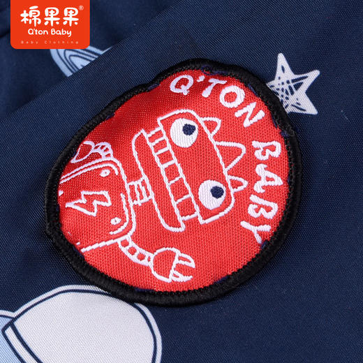 棉果果商场同款春季新品满印太空印花连帽风衣外套内带全棉里子舒适柔软亲肤帽子不可拆M112100323001 商品图4