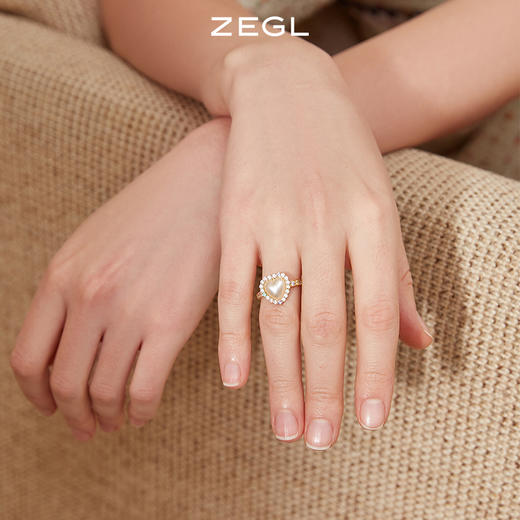 ZEGL设计师彩色蝴蝶结戒指女小众设计高级感人造珍珠指环食指戒子 商品图6