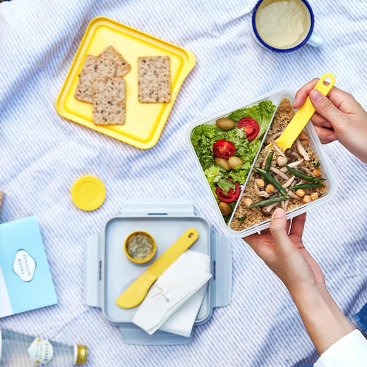 乐扣乐扣新款饭盒保鲜盒塑料分隔便当盒水果便携轻食减脂沙拉盒 商品图4