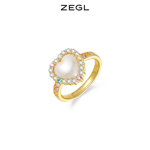 ZEGL设计师彩色蝴蝶结戒指女小众设计高级感人造珍珠指环食指戒子 商品图4