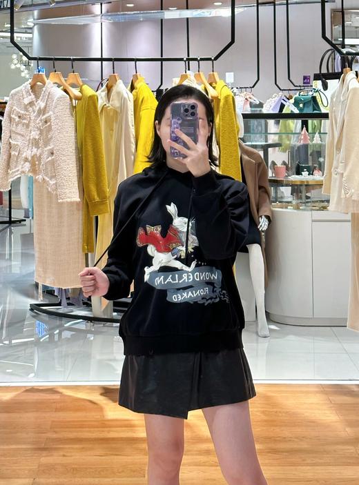 黑色中式兔子手绘双面手感卫衣 商品图1