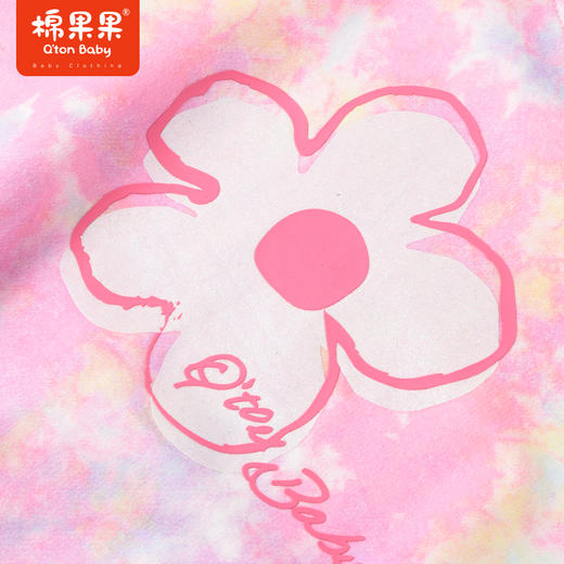 棉果果商场同款春季新品女童扎染时尚圆领套头卫衣粉嫩纯棉舒适柔软M122180223065 商品图4