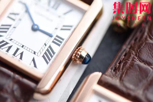 卡地亚TANK坦克系列 玫金壳 女士腕表 复古扣 采用美洲鳄鱼皮表带 搭载瑞士朗达石英机芯 商品图3