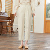famecoco范可儿腰头设计感刺绣裤子女春季纯棉直筒休闲裤FAB1GA001 商品缩略图0