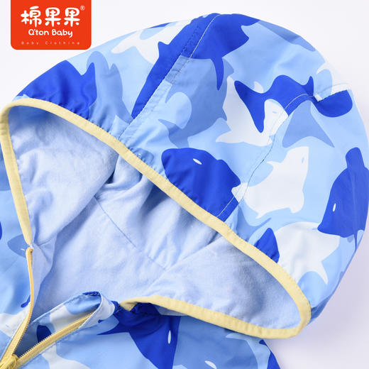 棉果果商场同款春季新品男童内带里子印花连帽外套小清新上衣开衫满印海豚百搭M112100323016 商品图2