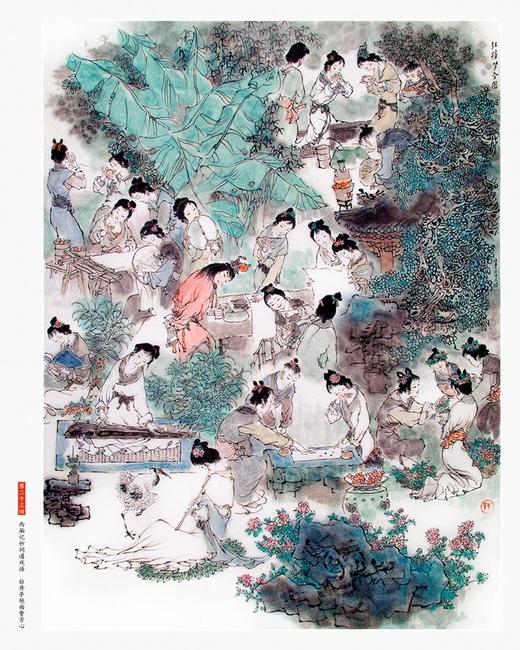 《戴敦邦画说红楼：珍藏画集》8开精装，铜版纸全彩，绘者戴敦邦，天津杨柳青画社出版2022年一版一印，295mm*417mm超大开本，重2.6公斤。定价980元。售价399元。 商品图6