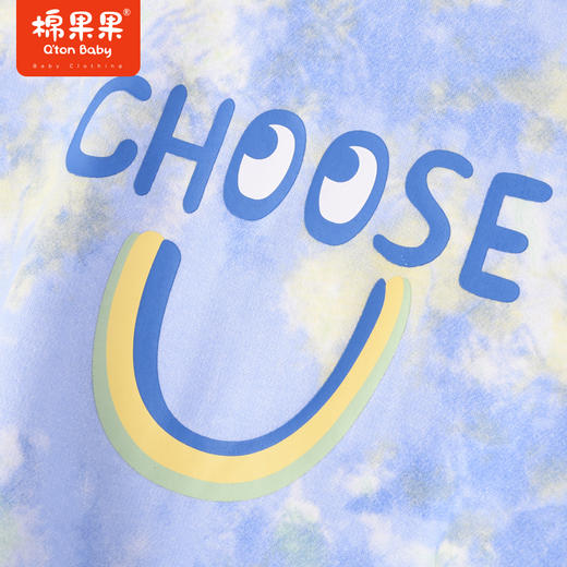 棉果果商场同款春季新品显白纯棉柔软亲肤男童时尚扎染圆领套头卫衣M112180223027 商品图3